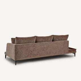 Halve bank met tafelblad, van gemengd fluweel, MODERNISTE
