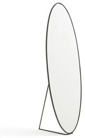 Ovalen spiegel op voet in metaal ijzer, H170cm, Koban