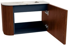 Mondiaz Joya DLux 60cm toiletmeubel ronding links ruby met wastafel faye rechts 1 kraangat frappe