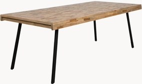 Eettafel Suri met teakhouten tafelblad, in verschillende formaten