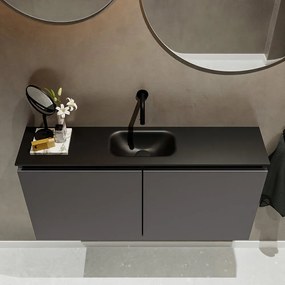 Mondiaz Ture 100cm toiletmeubel dark grey met wastafel urban midden geen kraangat