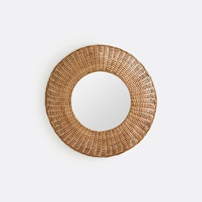 Ronde gewelfde spiegel in rotan ø60 cm, Naria
