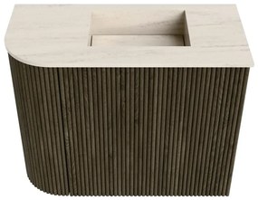 Mondiaz Joya DLux 50cm toiletmeubel ronding links shadow met wastafel faye rechts zonder kraangat meli