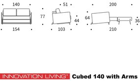 Innovation Living Cubed 140 Arm Design Slaapbank Met Armleuning 140