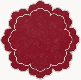 Bloemvormige placemat Íris met geborduurde rand
