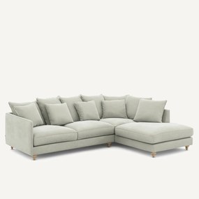 Omvormbare hoekbank in stonewashed fluweel, Lazare