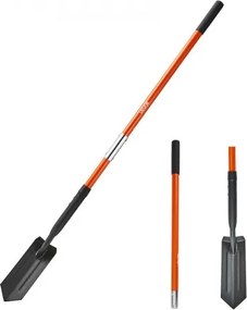 VEVOR Tuinspade, 104 mm breed blad, tuinspade, drainagespade met glasvezelsteel, puntige spade voor tuinieren, gaten graven, sleuven graven en planten, ca. 1,4 m lang