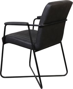 Eetkamerstoel - Henry - leer Vintage zwart