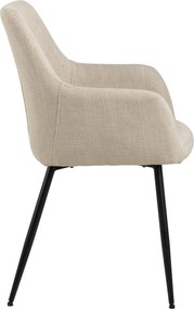 VERA Beige (stof Basel 24) - MODERNE KUIPVORMIGE GESTOFFEERDE STOEL VOOR WOONKAMER / LOFT