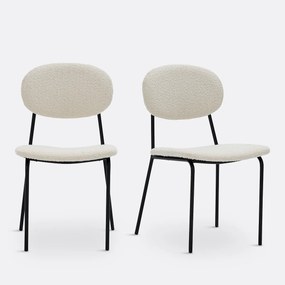 Set van 2 stoelen in bouclé stof, Orga