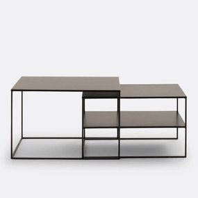 Set van 2 nesting salontafels in staal, Miva