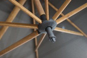 4 Seasons Outdoor Siesta PREMIUM Ø 350 cm parasol charcoal, wood look frame Parasol   houtkleur weerbestendig