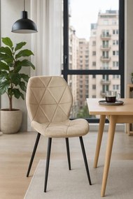 Sesel Fluwelen Stoel met Zwarte Poten