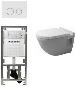 Duravit Philippe Starck 3 toiletset vlakspoel inbouwreservoir set bedieningsplaat sigma20 wit 0314994/0314757/0701131/sw53743/