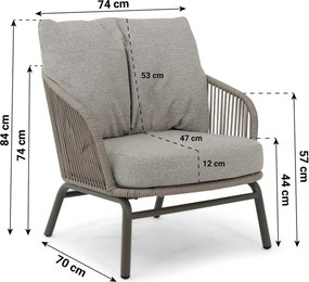 Tuinstoel Rope Taupe-naturel-bruin Coco Livo