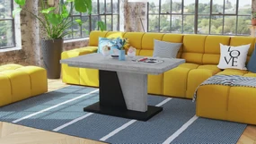 Mazzoni GRAND NOIR beton / zwart, uitschuifbare tafel