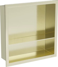 Mexen X-Wall-R nisplank met flens en plank 30 x 30 cm, geborsteld goud - 1950303010S