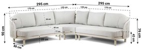 Hoek loungeset 5 personen Aluminium/rope Taupe  Santika Furniture Santika