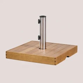 Vierkante Parasolvoet 50x50 Cm In Canco Hout Natuurlijk - Sklum