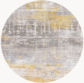 Rond jacquard in- & outdoor vloerkleed Streaks, wasbaar