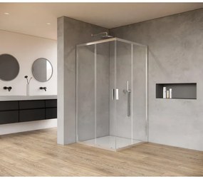 Marenza Casus Douchecabine - 100x100x200cm - hoekinstap - helder glas - profiel - chroom SAO1142_100_CH