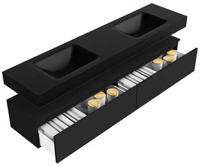 Zaro Alan badmeubel 190cm urban 2 lades met vrijhangende wastafel cloud dubbel 2 kraangaten urban