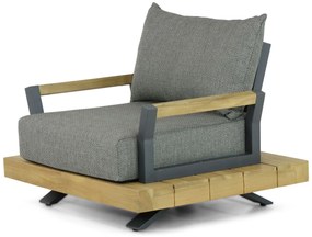 Tuinstoel Aluminium/teak Taupe-naturel-bruin Santika Supreme