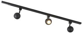 Modern railsysteem met 3 Spot / Opbouwspot / Plafondspots zwart 1-fase - Iconic Gissi Modern GU10 Binnenverlichting Lamp