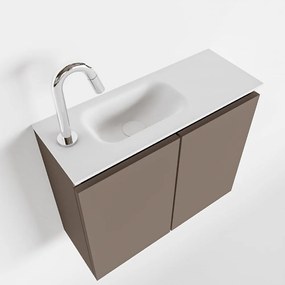 Mondiaz Ture 60cm toiletmeubel smoke met wastafel talc links 1 kraangat