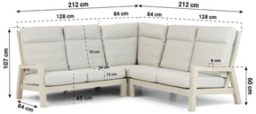 Hoek loungeset 5 personen Aluminium Taupe Lifestyle Garden Furniture Evora