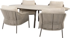 Salute Florence low dining tuinset 220x105xH69 cm 5 delig keramiek terre Taste 4SO