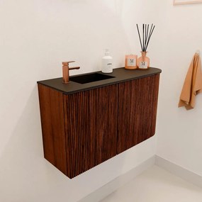 Mondiaz Joya 70cm toiletmeubel ronding rechts ruby met wastafel faye links 1 kraangat urban