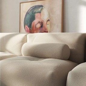 Soft Zitzak Indoor 3 Seater Open + Pouf - Teddy Beige