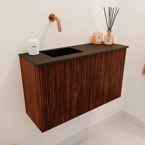 Mondiaz Joya 70cm toiletmeubel ruby met wastafel faye links zonder kraangat urban