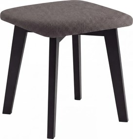 Mazzoni MILO Taupe Beige (stof Storm 26)/zwart beuken onderstel - VIERKANTE GESTOFFEERDE KRUK VOOR KEUKEN/WOONKAMER