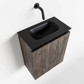 Mondiaz Ture 40cm toiletmeubel dark brown met wastafel urban midden geen kraangat