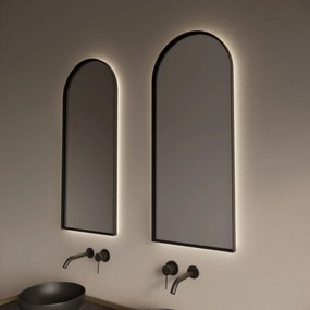 Gliss Design Delta spiegel met LED-verlichting 40x100cm mat zwart