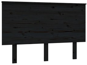 vidaXL Hoofdbord 124x6x82,5 cm massief grenenhout zwart