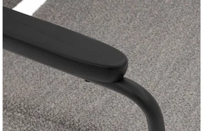 Goossens Eetkamerstoel Hjalmar grijs stof met armleuning, modern design