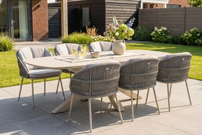 Tuinset 6 personen 240 cm Rope Zand/Beige Santika Furniture Santika