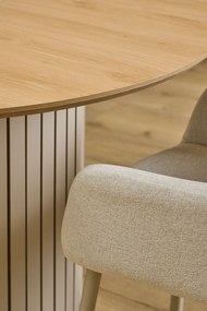 VERA Beige (stof Apia 453)/beige frame - MODERNE KUIPVORMIGE GESTOFFEERDE STOEL VOOR WOONKAMER / LOFT