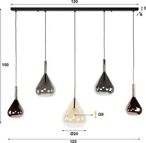 Hanglamp Met Druppelvormige Glazen