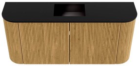 Mondiaz Joya 95cm toiletmeubel ronding links/rechts oak met wastafel faye midden 1 kraangat urban