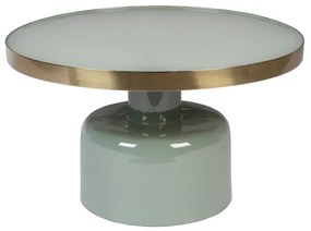 Zuiver Glam Emaille Salontafel Groen Met Goud - 60 X 60cm.