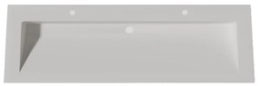 Lambini Designs Flora solid surface wastafel 140cm met kraangaten wit mat