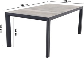 Hartman Salvatore/Kings 4-persoons verstelbare tuinset 180x100 cm. - Antraciet