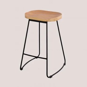 Set Van 2 Hoge Krukken Van Staal En Iepenhout Neicol Zwart & ↑65 Cm - Sklum