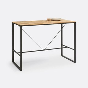 Hoge bartafel, eik en staal, 4 tot 6 personen, HIBA