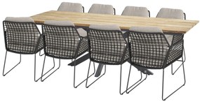 Taste by 4 Seasons Rhodos tuinset met Minerva tuintafel Robusto teak blad 280 x 95 cm SALE Tuinset   houtkleur weerbestendig