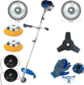 Hyundai Bosmaaier benzine 43cc - 2-TAKT - Inclusief onkruidborstel 2x - Veiligheidsset - Nylon onkruidborstel 2x